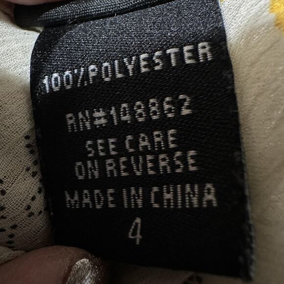 Torrid Blouse Plus 4X White Yellow Floral Ruffle Sleeve Sheer Tunic Top - Picture 9 of 10